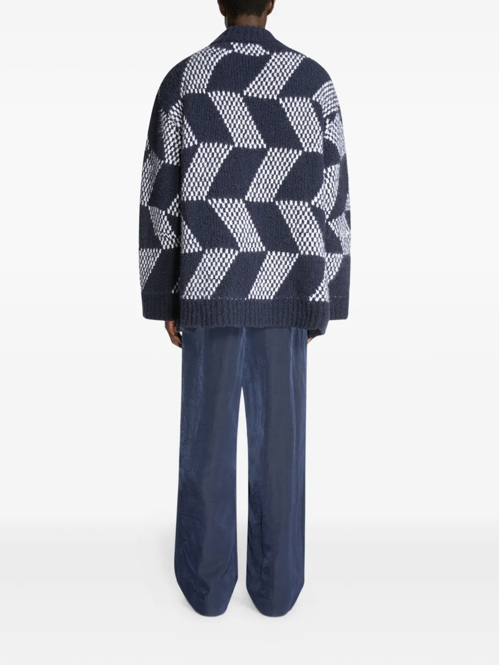 DRIES VAN NOTEN Trui met geometrisch patroon Blauw