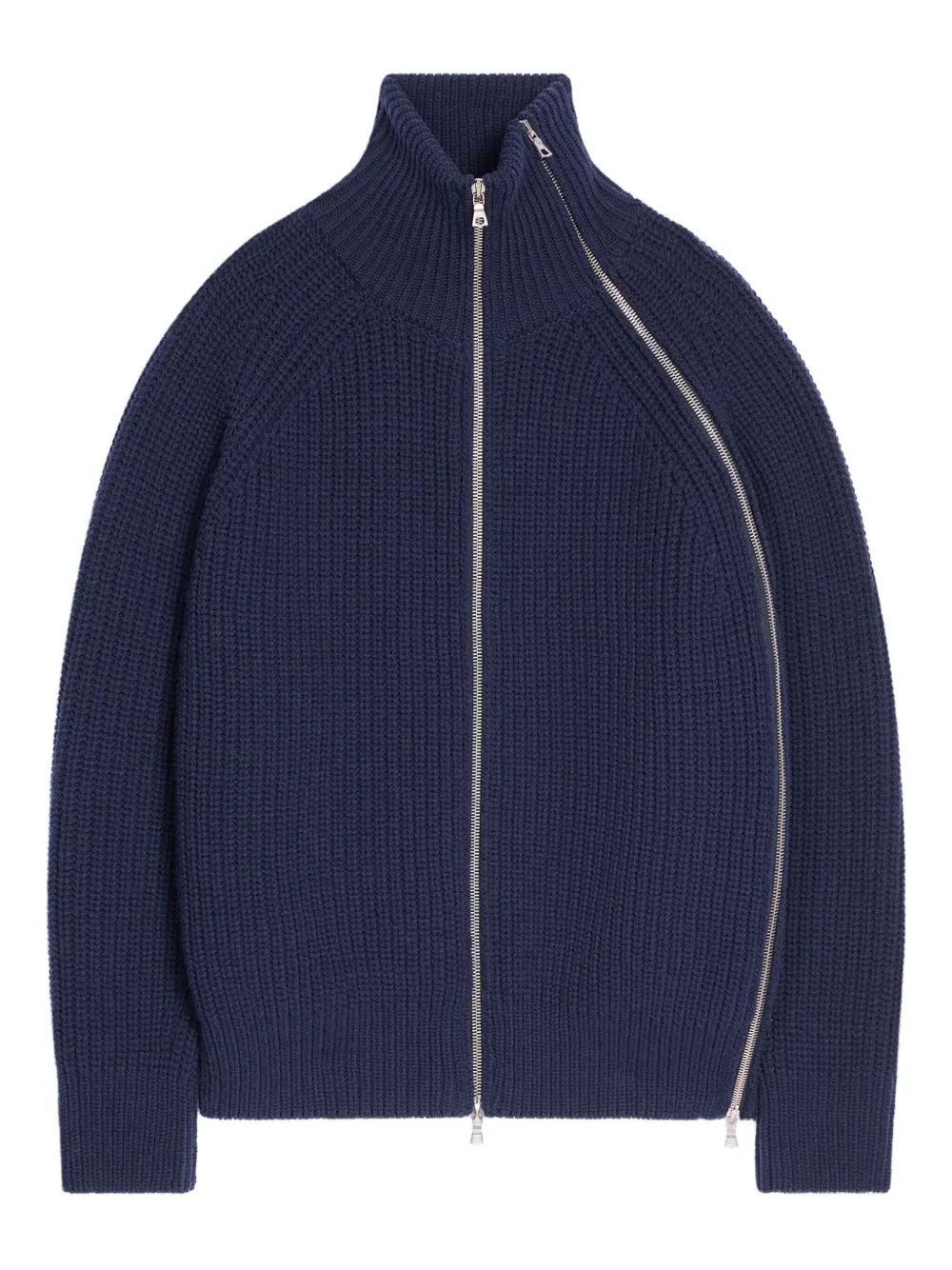 ribbed zip-detail sweater