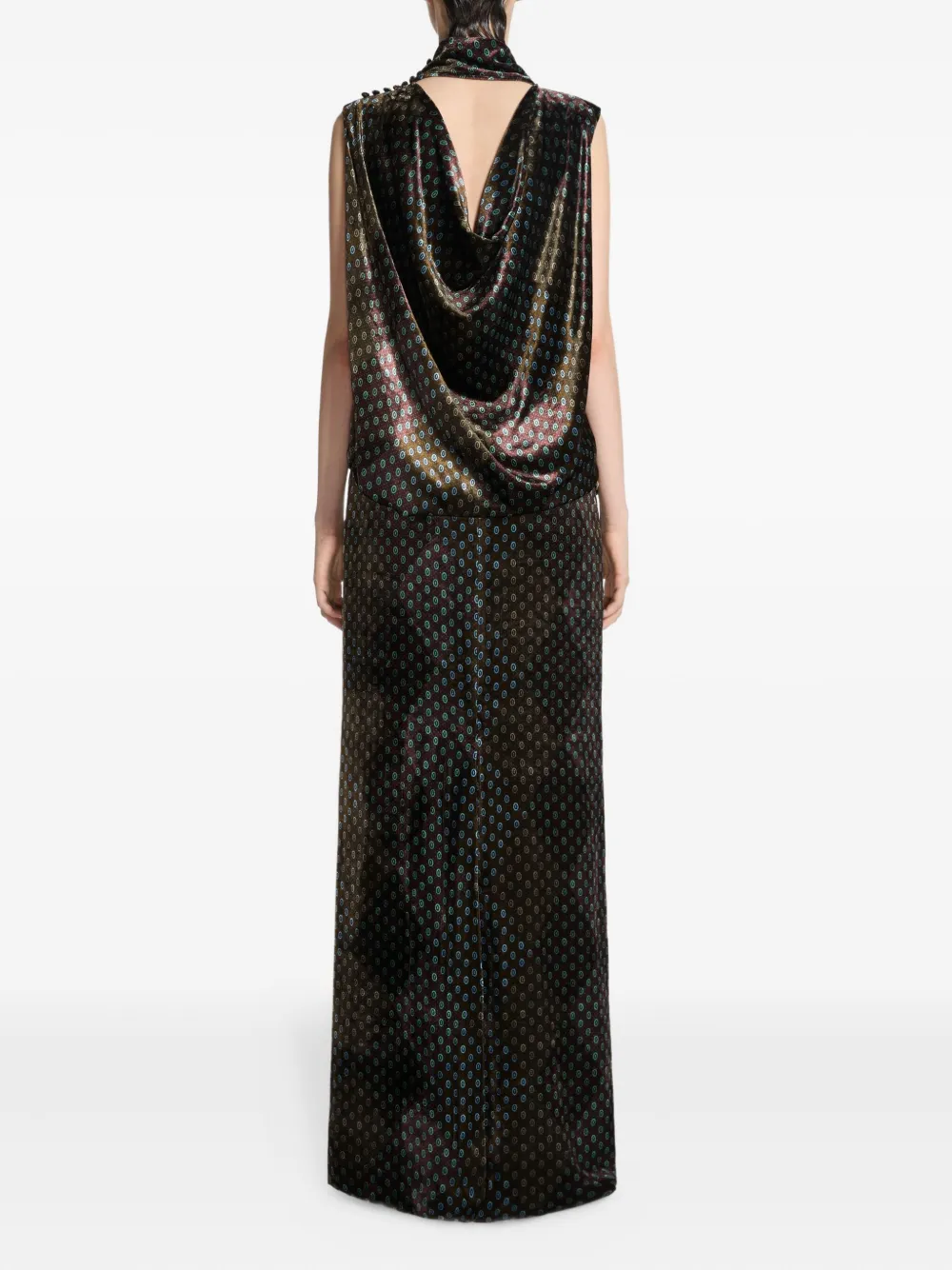 DRIES VAN NOTEN Jurk met hoge hals Groen