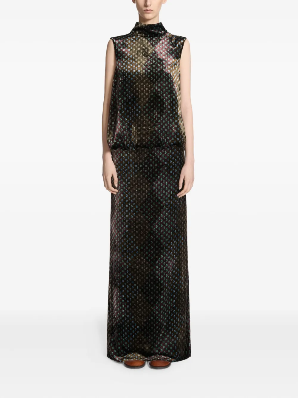 DRIES VAN NOTEN Jurk met hoge hals - Groen