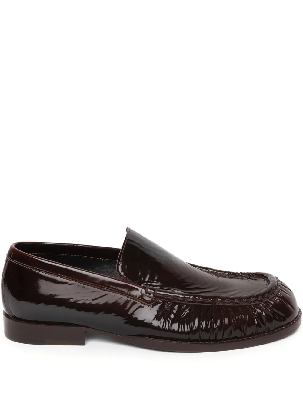 DRIES VAN NOTEN patent-finish leather loafers Brown