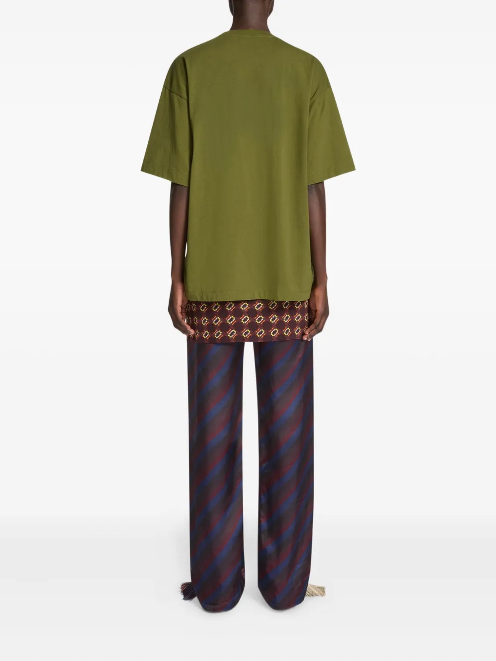 DRIES VAN NOTEN T-shirt met geborduurde bloemen Groen