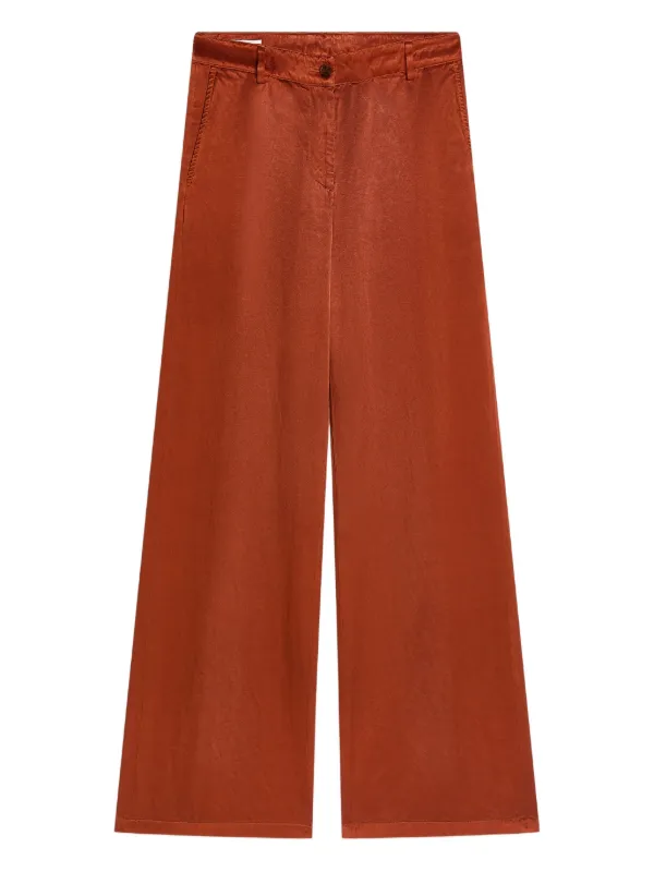 【送料&関税込】Dries Van Noten Brown Wide Trousers With Mic Brown Wool Trousers by Dries Van Noten on Sale