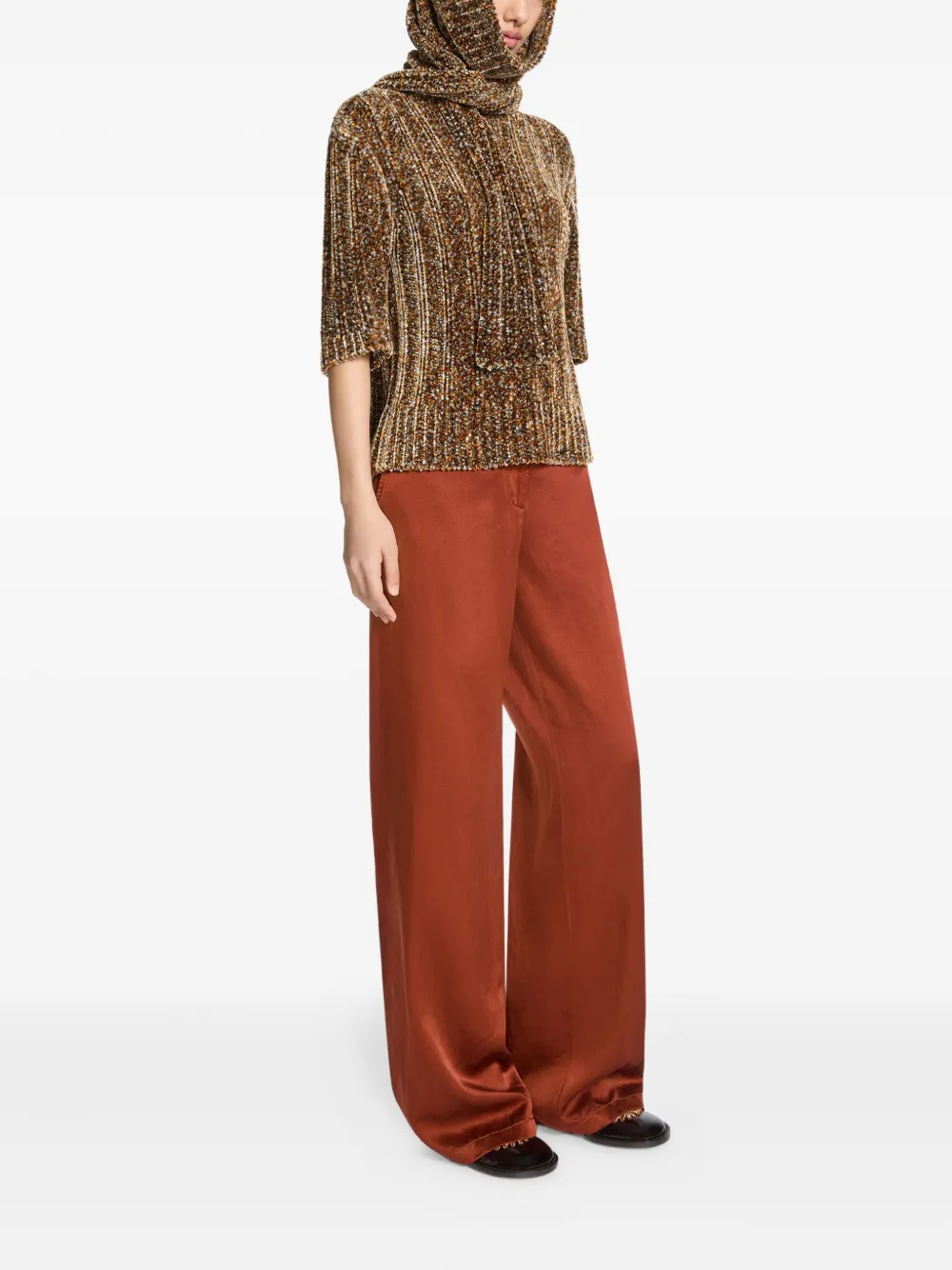 DRIES VAN NOTEN Broek met wijde pijpen Bruin