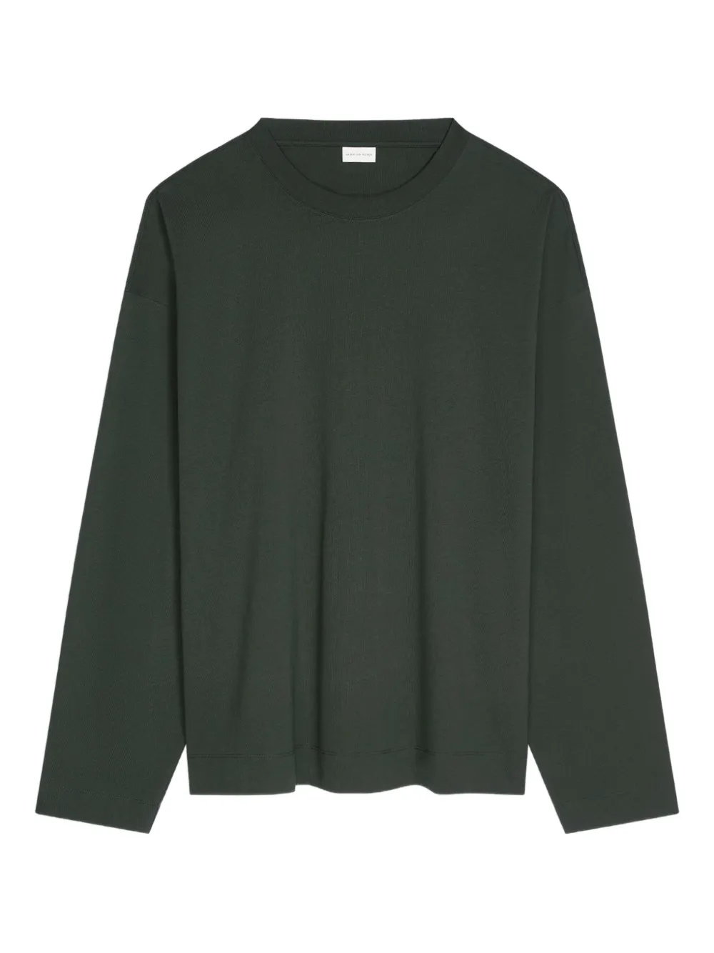 DRIES VAN NOTEN Katoenen T-shirt met lange mouwen Groen