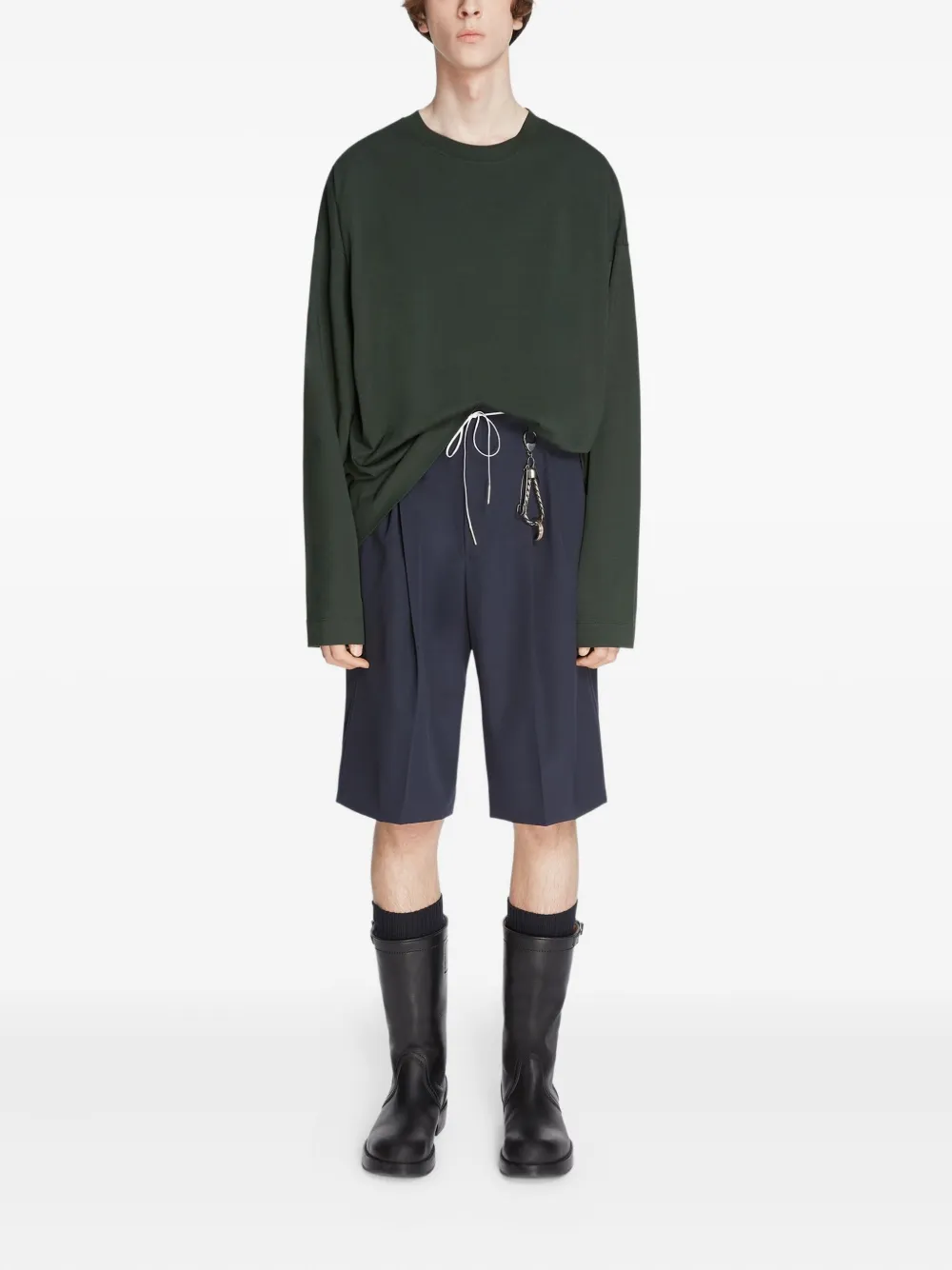 DRIES VAN NOTEN Katoenen T-shirt met lange mouwen - Groen