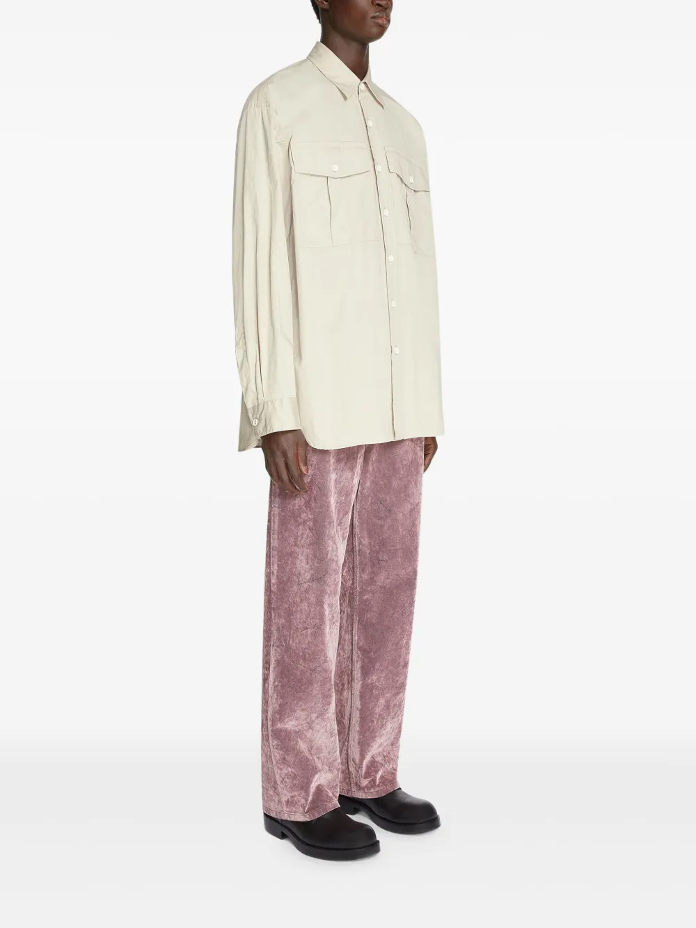DRIES VAN NOTEN Katoenen overhemd Beige