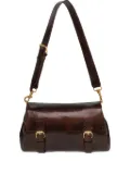 DRIES VAN NOTEN snakeskin-pattern leather satchel - Brown