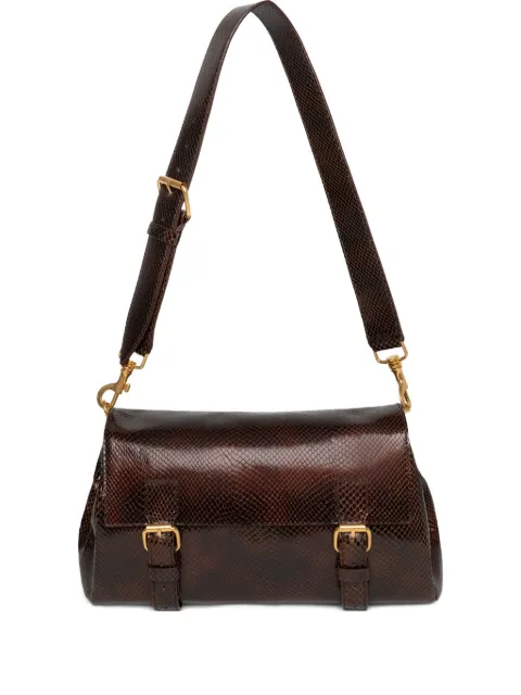 DRIES VAN NOTEN snakeskin-pattern leather satchel