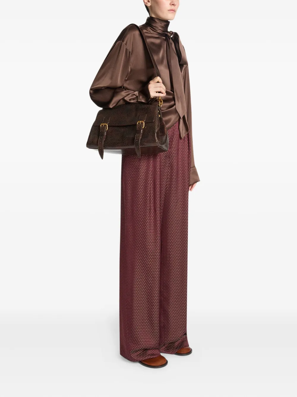 DRIES VAN NOTEN snakeskin-pattern leather satchel | Image 2