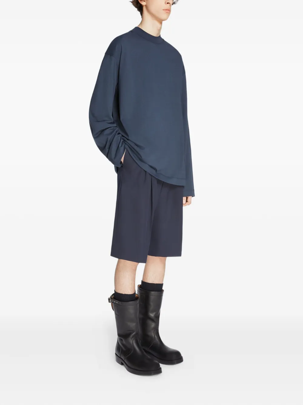 DRIES VAN NOTEN Katoenen T-shirt met lange mouwen Blauw