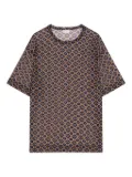 DRIES VAN NOTEN geometric-print semi-sheer top - Brown