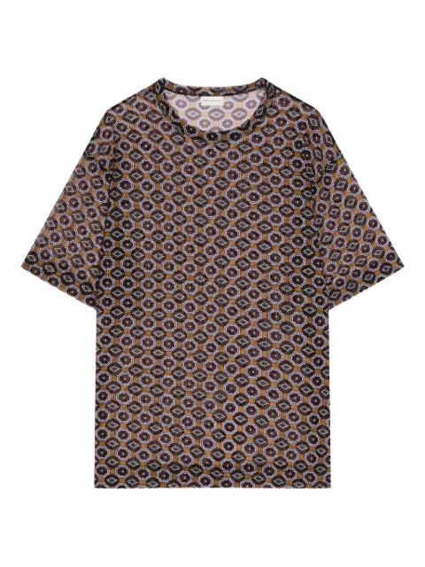 DRIES VAN NOTEN geometric-print semi-sheer top
