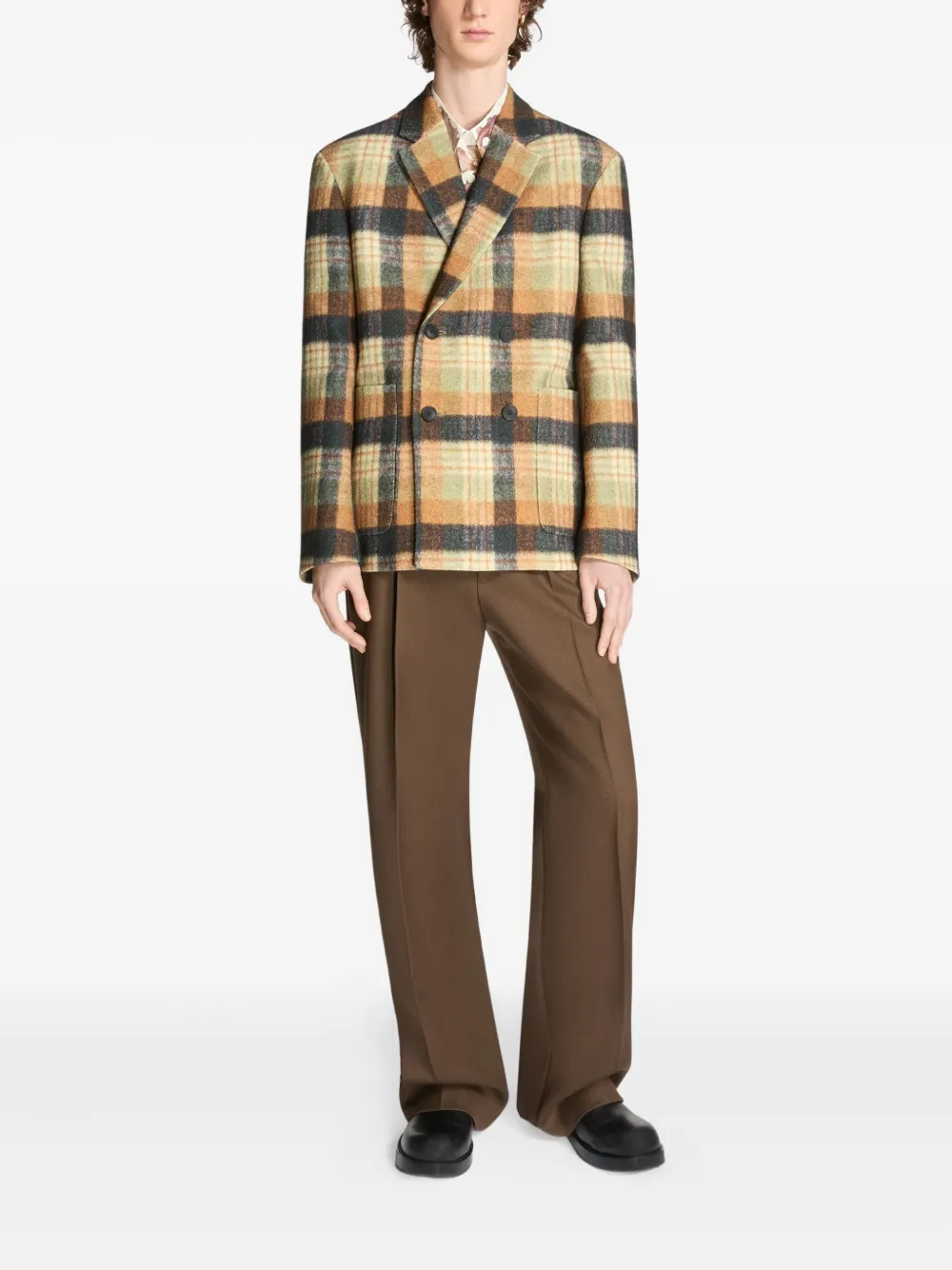 DRIES VAN NOTEN Geruite blazer Geel
