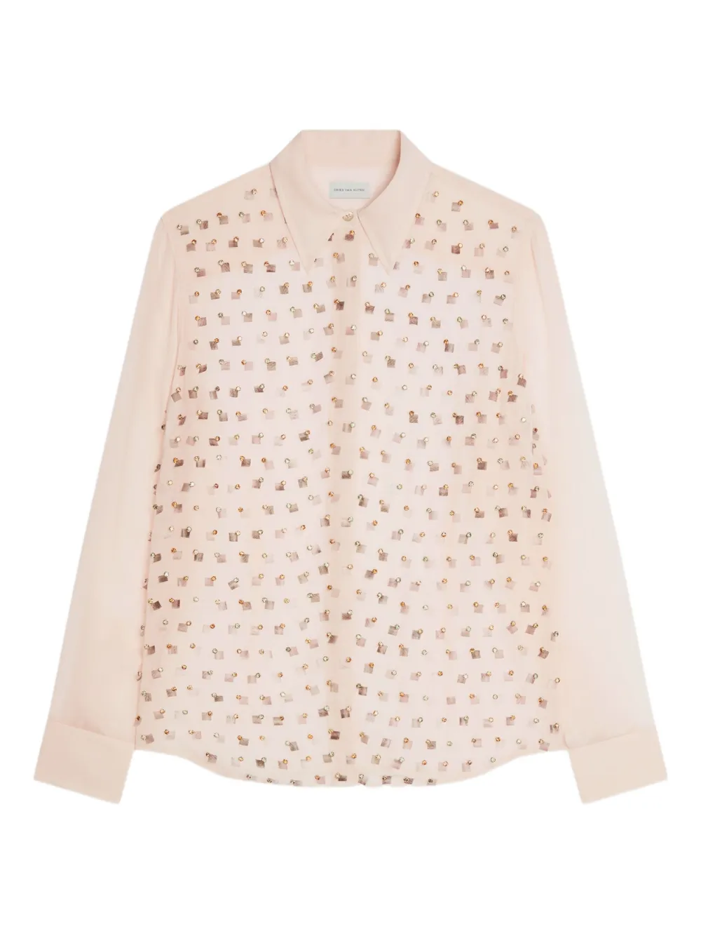 DRIES VAN NOTEN rhinestone-embellished shirt | Pink | Image 1