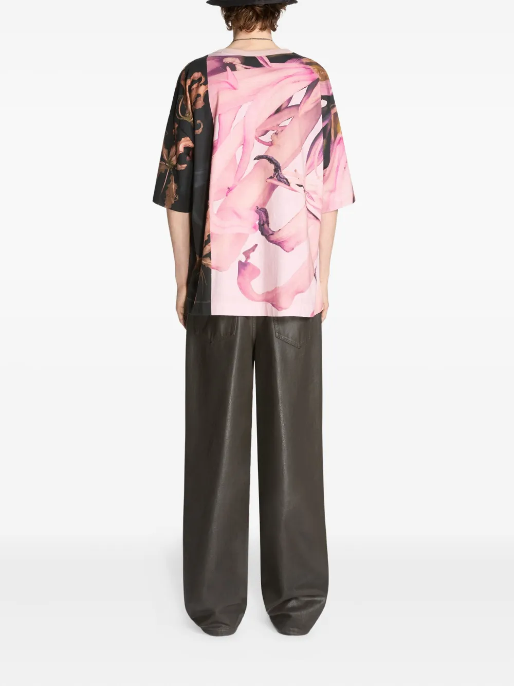 DRIES VAN NOTEN Katoenen T-shirt met bloemenprint Roze