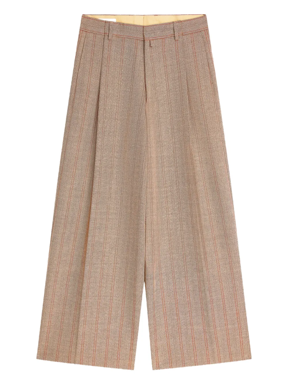 DRIES VAN NOTEN Wollen broek met wijde pijpen Bruin