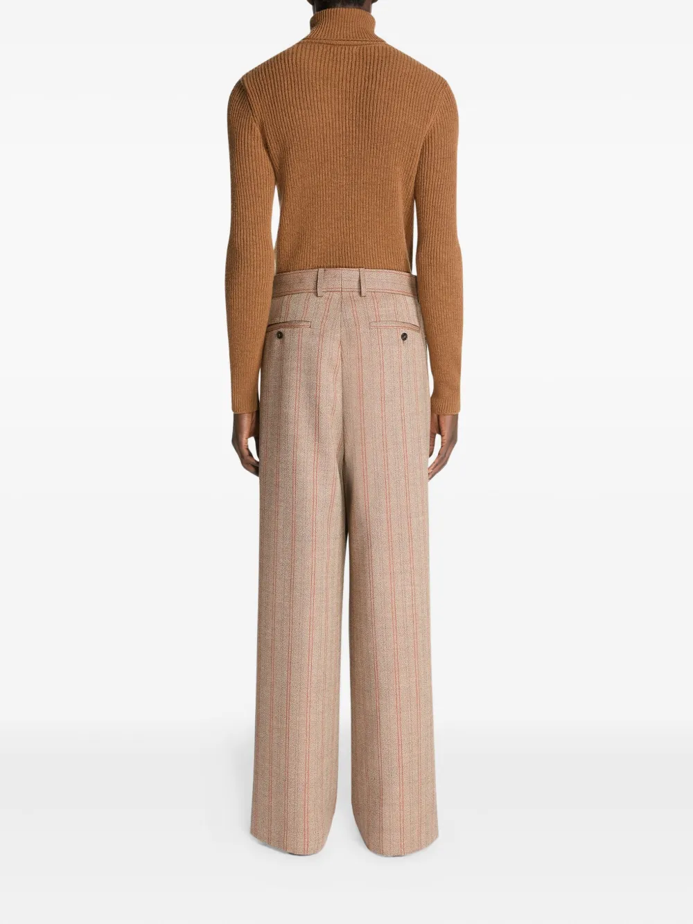 DRIES VAN NOTEN Wollen broek met wijde pijpen Bruin