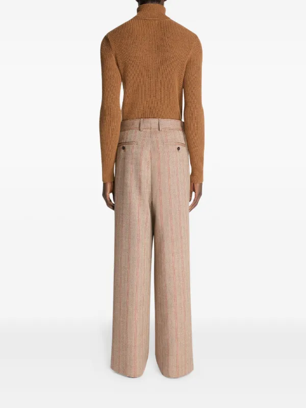 【送料&関税込】Dries Van Noten Brown Wide Trousers With Mic DRIES VAN NOTEN Wool wide-leg Trousers | Brown | FARFETCH