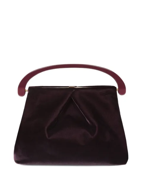 DRIES VAN NOTEN pleated velvet top-handle bag