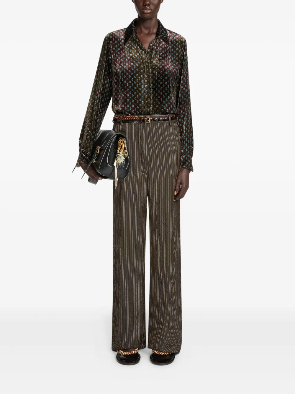 DRIES VAN NOTEN Gestreepte broek - Bruin