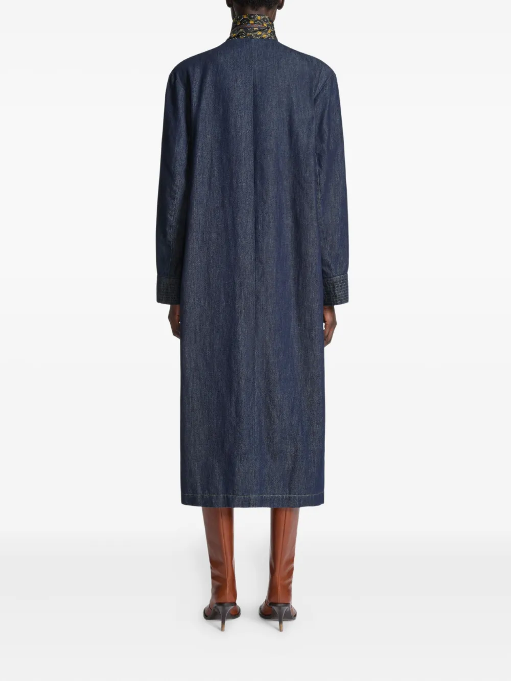 Dries Van Noten Wrap-tie Denim Coat In Blue