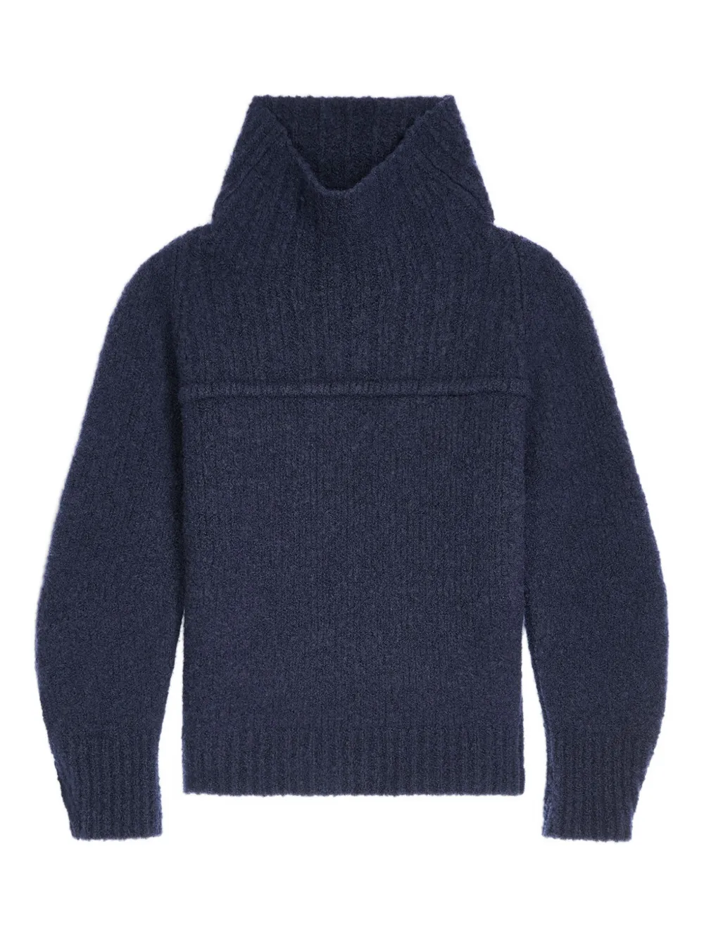 DRIES VAN NOTEN Wollen trui met hoge hals Blauw