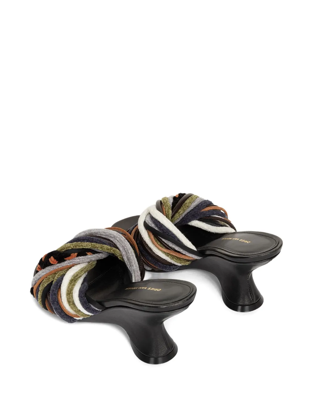 Dries Van Noten 75mm Open-toe Leather Mules In Black