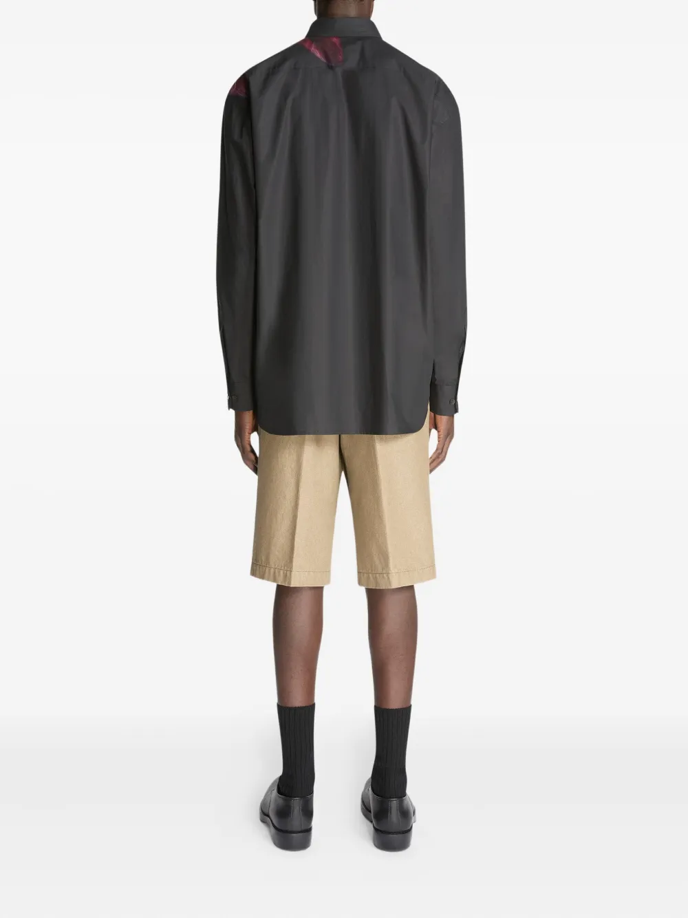 DRIES VAN NOTEN Overhemd met bloemenprint Zwart