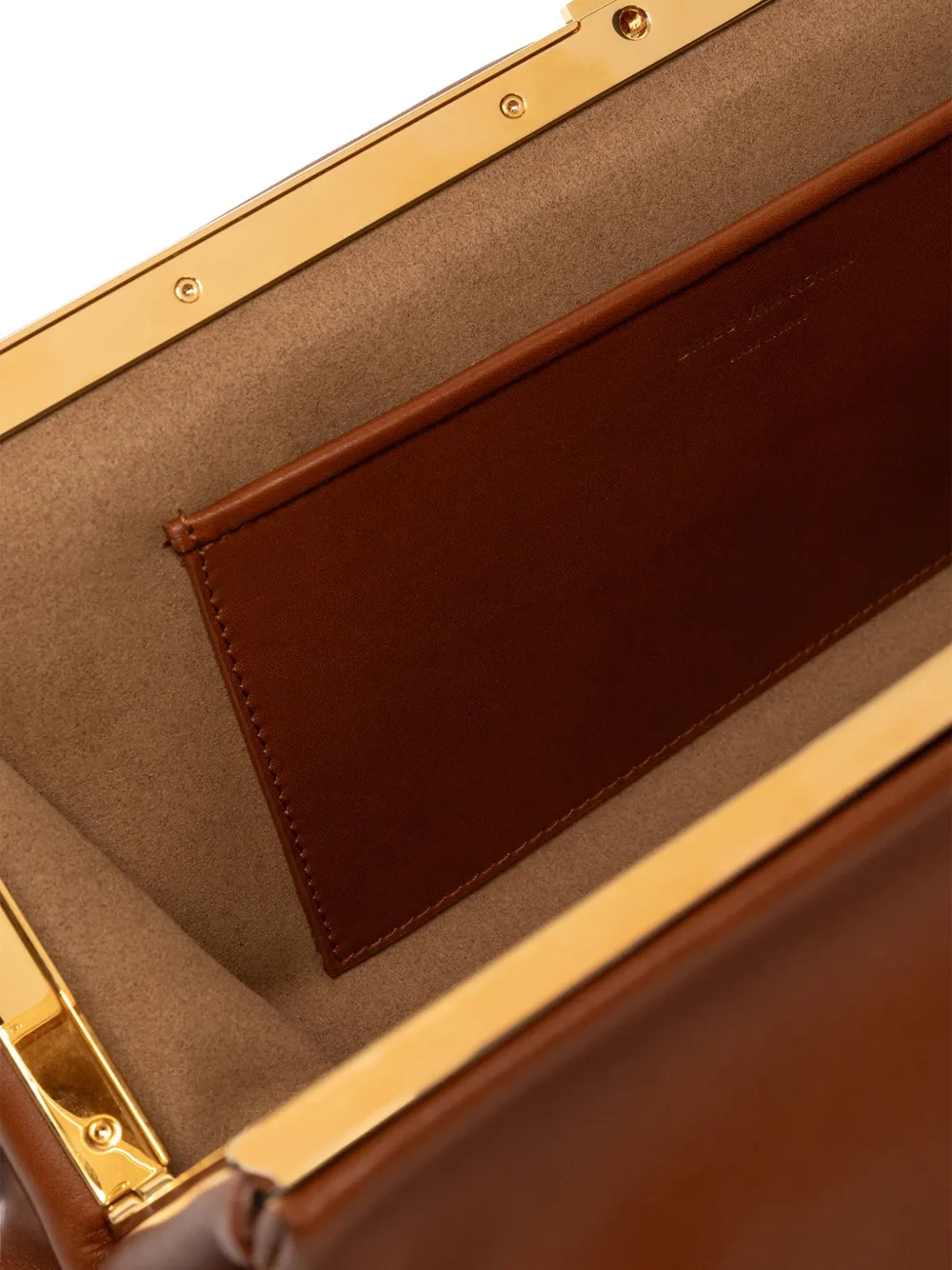 DRIES VAN NOTEN Medium leren clutch met geplooid detail Bruin