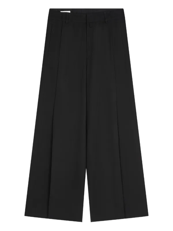 DRIES VAN NOTEN ワイドパンツ DRIES VAN NOTEN】SS24 ワイド タックパンツ Black 送料関税込
