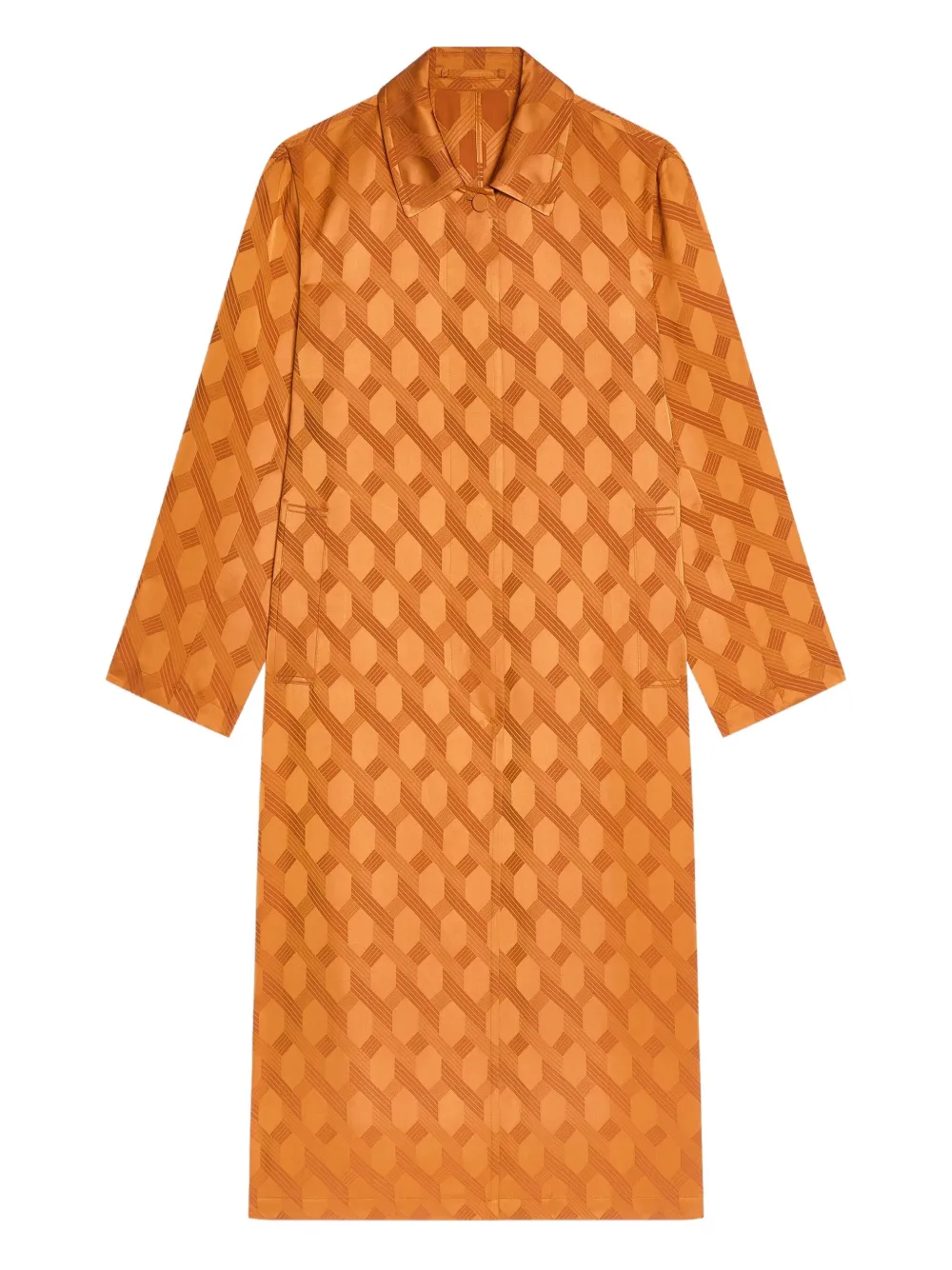 DRIES VAN NOTEN patterned-jacquard coat | Orange | Image 1