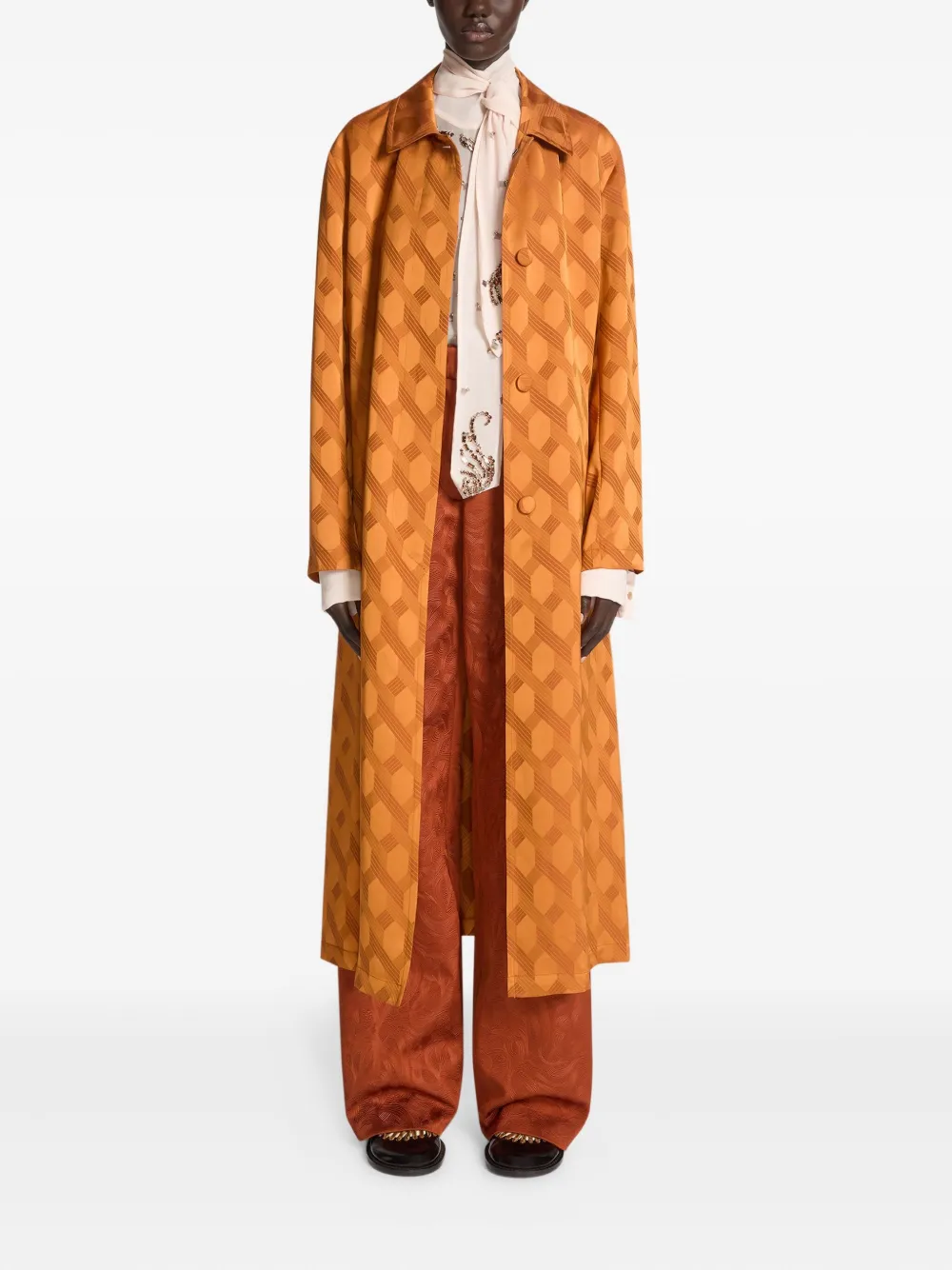 DRIES VAN NOTEN patterned-jacquard coat | Single Breasted Coats | Image 2