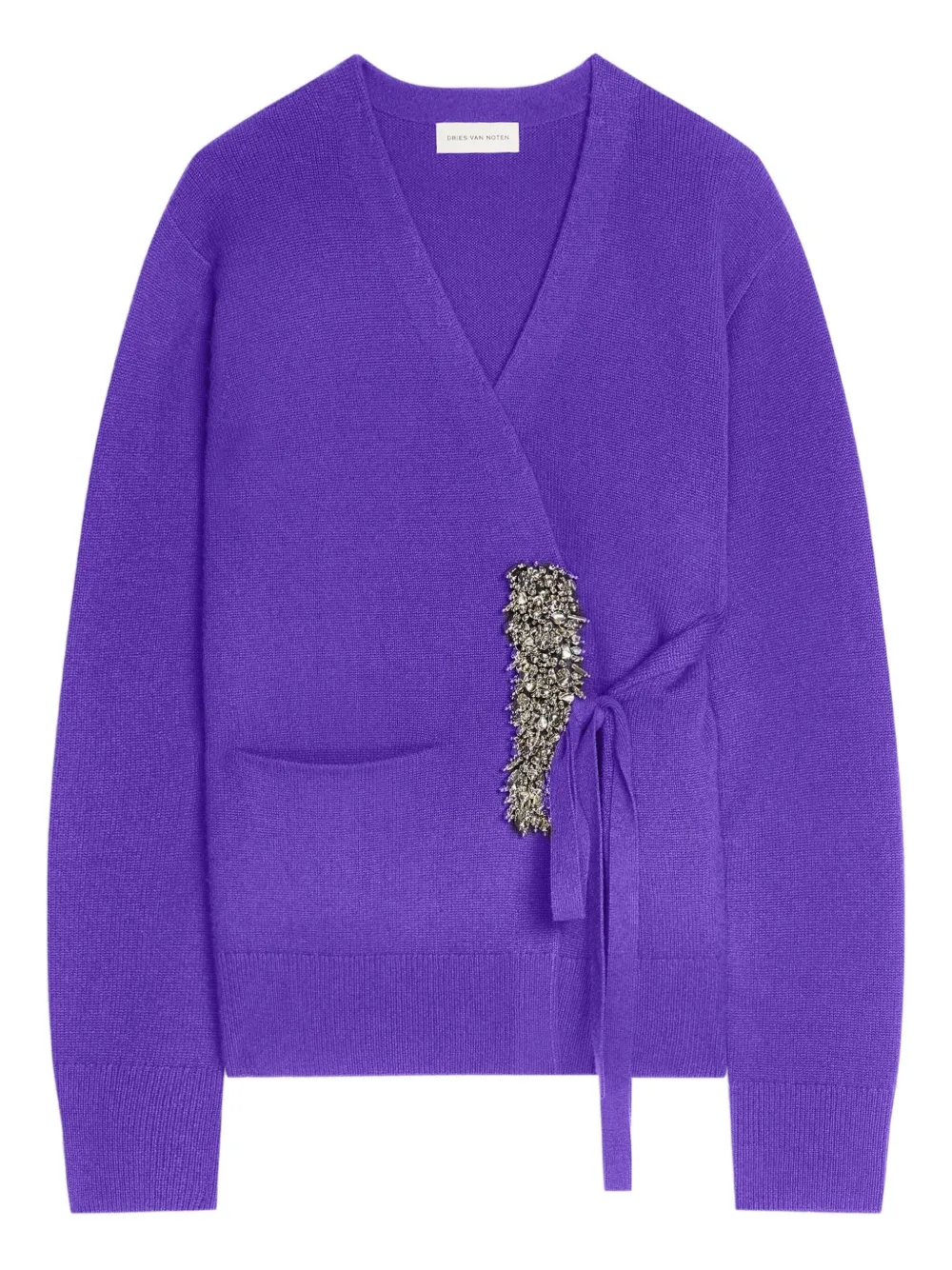 DRIES VAN NOTEN cashmere wrap cardigan | Purple | Image 1