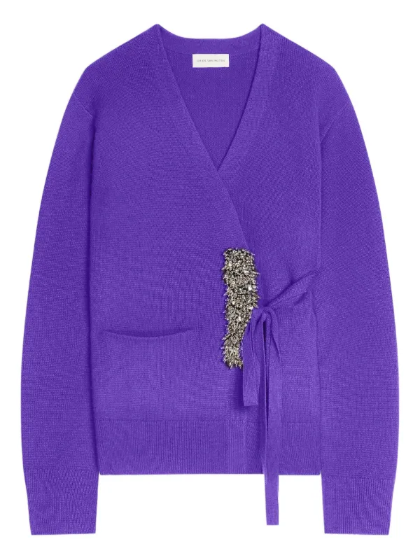トップス DRIES VAN NOTEN 23aw Fluffy Cardigan トップス DRIES VAN NOTEN 23aw Fluffy Cardigan Black Fringed