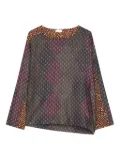 DRIES VAN NOTEN contrast-print silk top - Purple