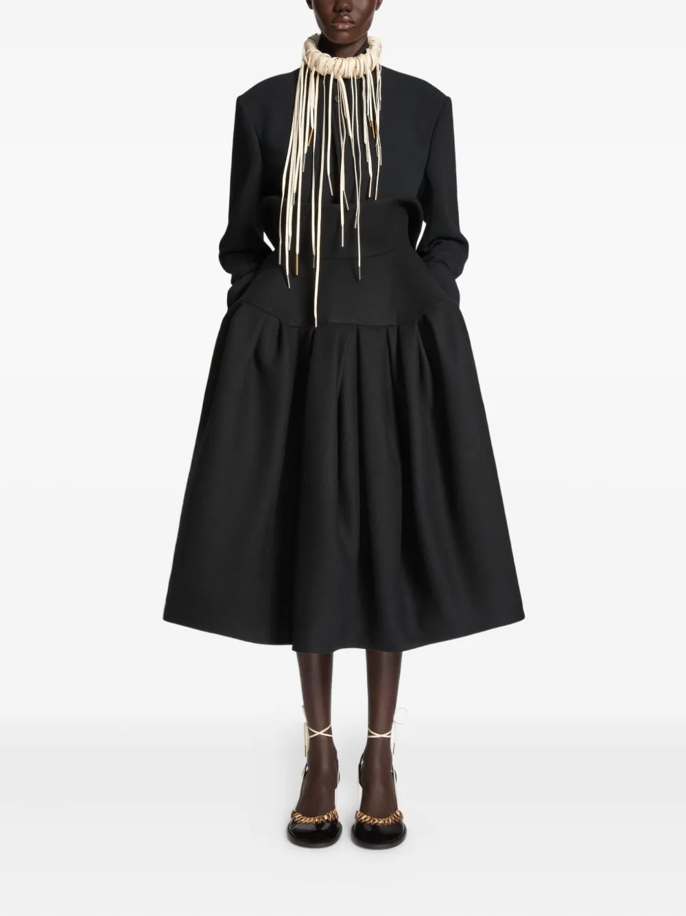DRIES VAN NOTEN High-waist midi-rok - Zwart