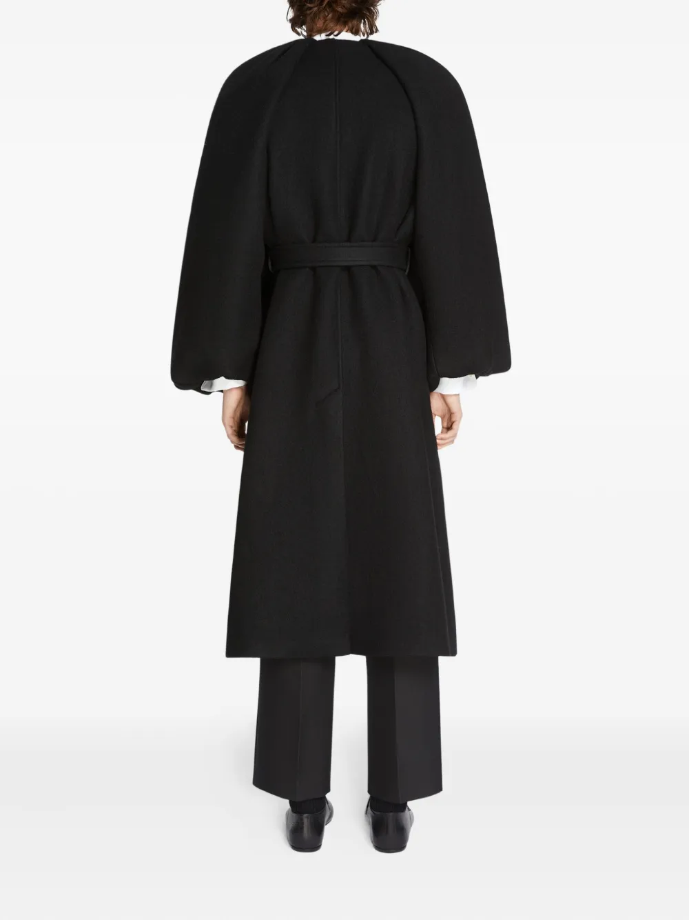 Dries Van Noten Balloon-sleeve Wool Coat In Black