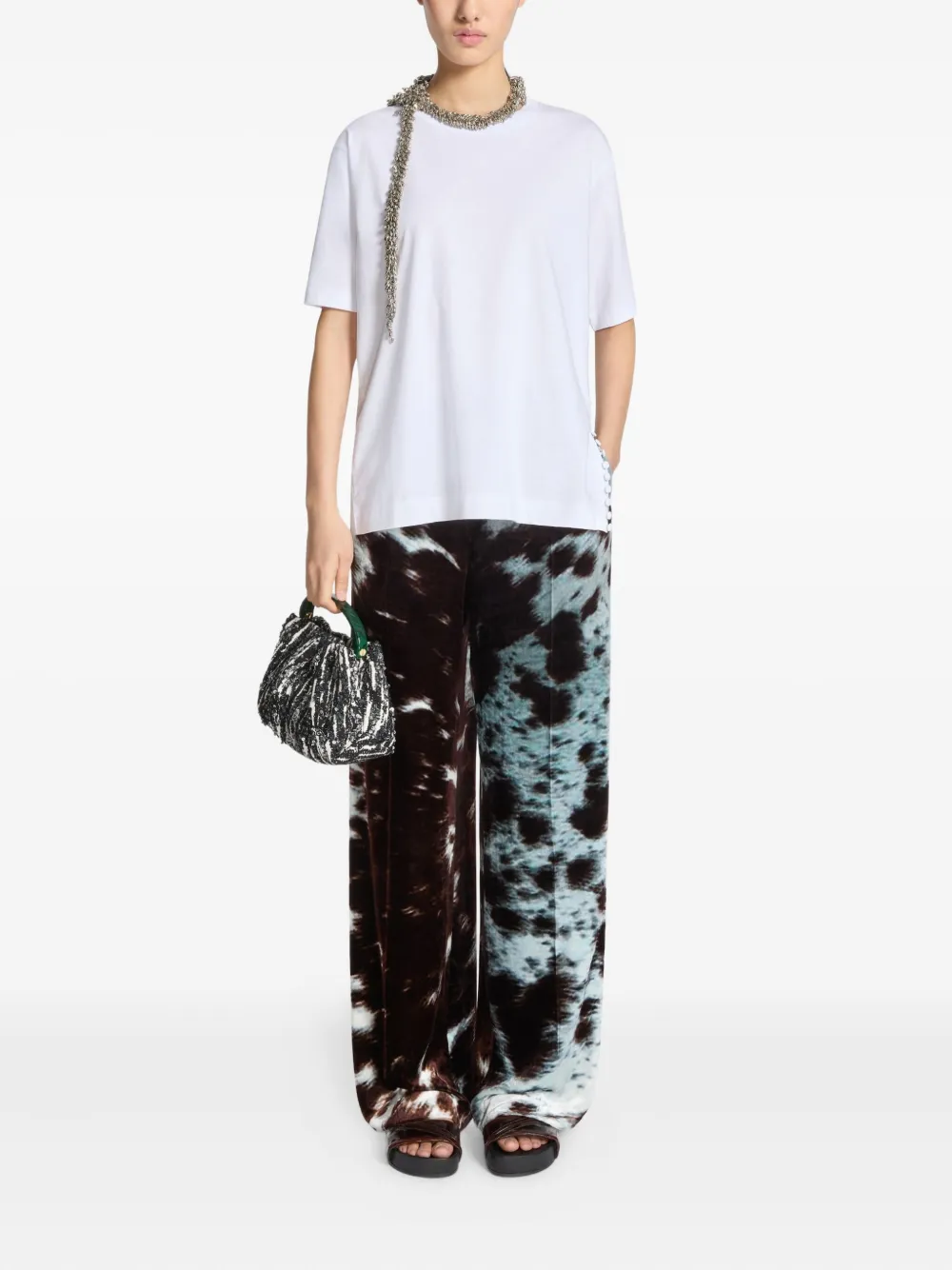DRIES VAN NOTEN patent-leather double-strap sandals Brown