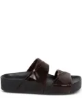 DRIES VAN NOTEN patent-leather double-strap sandals - Brown