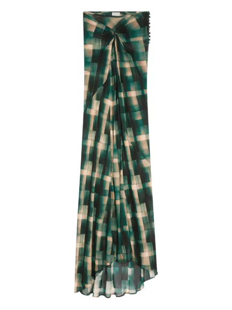 DRIES VAN NOTEN draped checked skirt