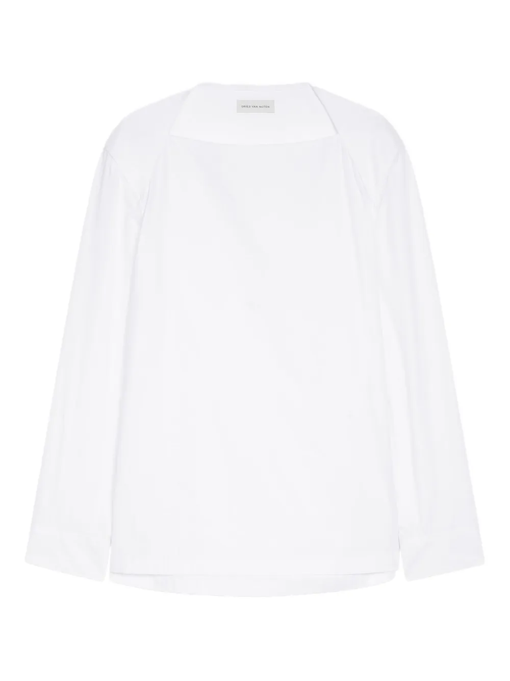DRIES VAN NOTEN Katoenen overhemd met boothals Wit
