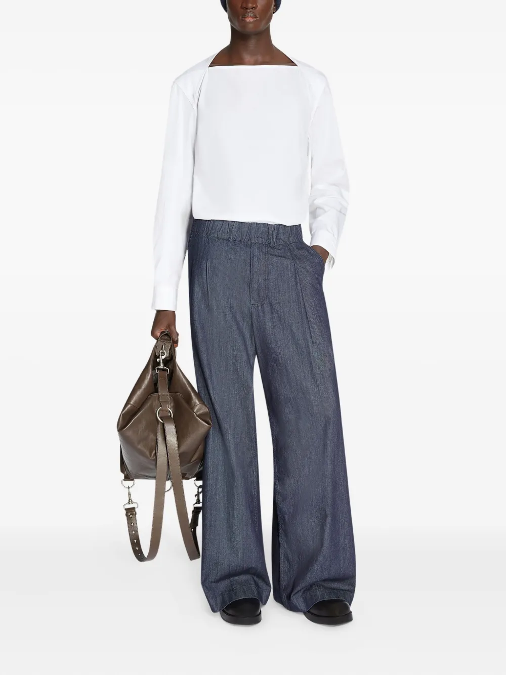 DRIES VAN NOTEN Katoenen overhemd met boothals - Wit