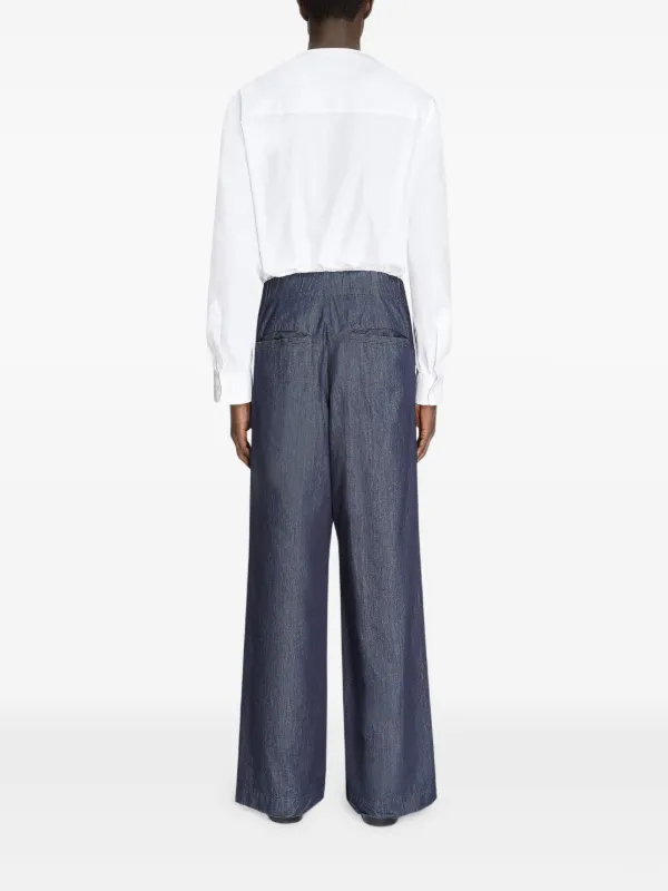 DRIES VAN NOTEN boat-neck Cotton Shirt | White | FARFETCH HK