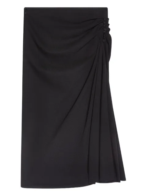DRIES VAN NOTEN draped button-detail midi skirt