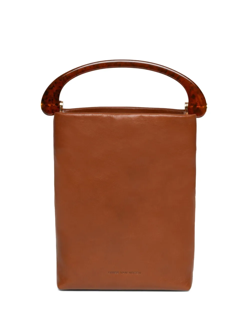 Dries Van Noten Leather Top-handle Mini Bag In Brown