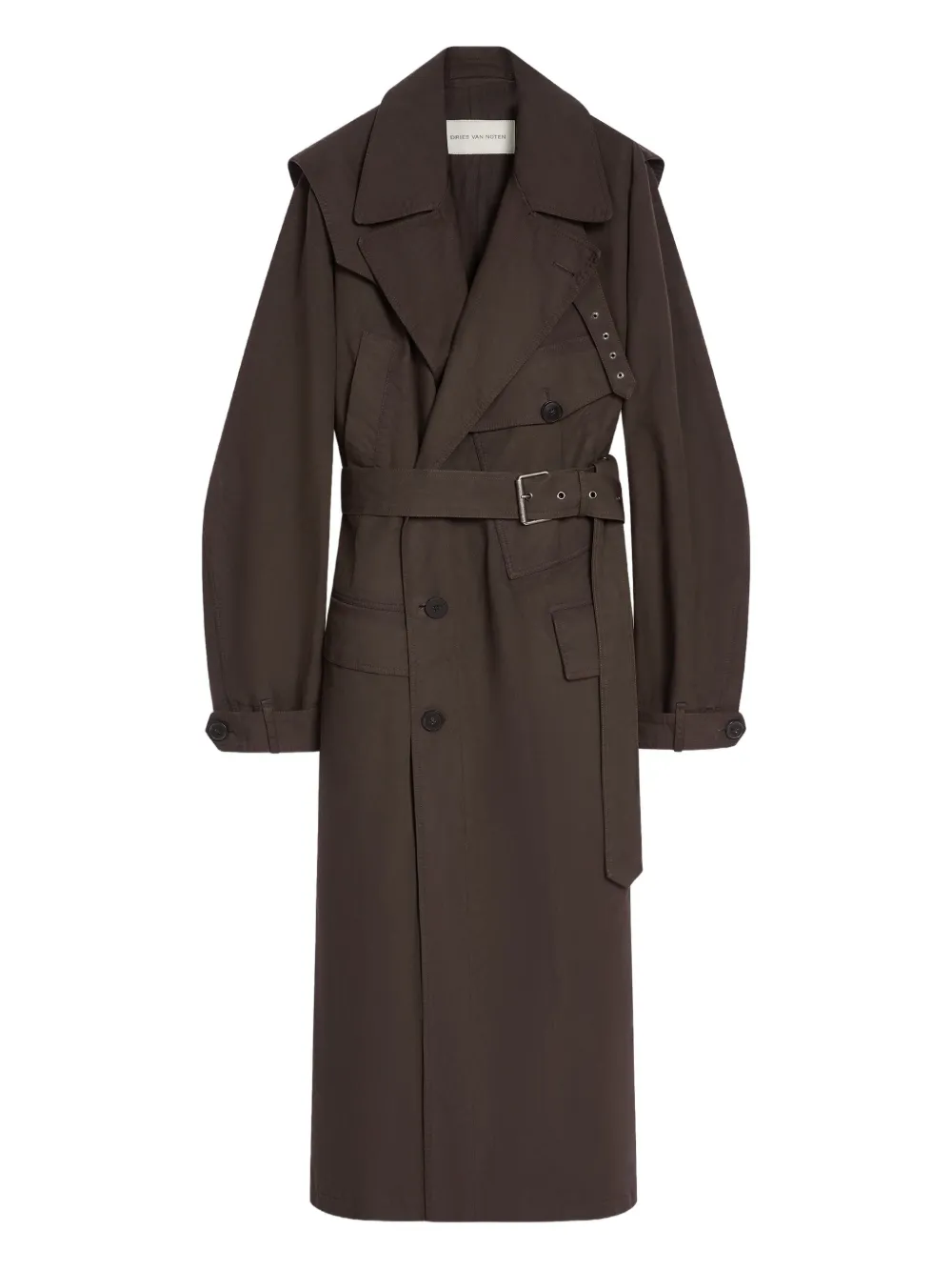 DRIES VAN NOTEN gabardina con doble botonadura | marrón | Image 1