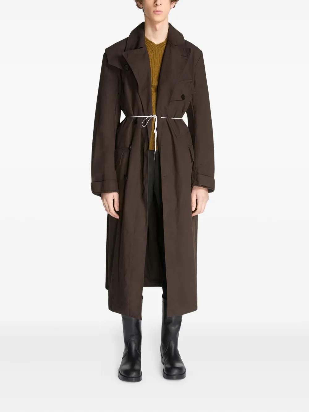 DRIES VAN NOTEN Trenchcoat met dubbele rij knopen Bruin