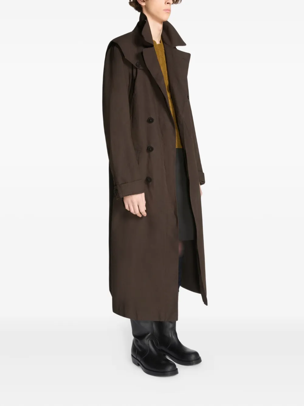 DRIES VAN NOTEN Trenchcoat met dubbele rij knopen Bruin