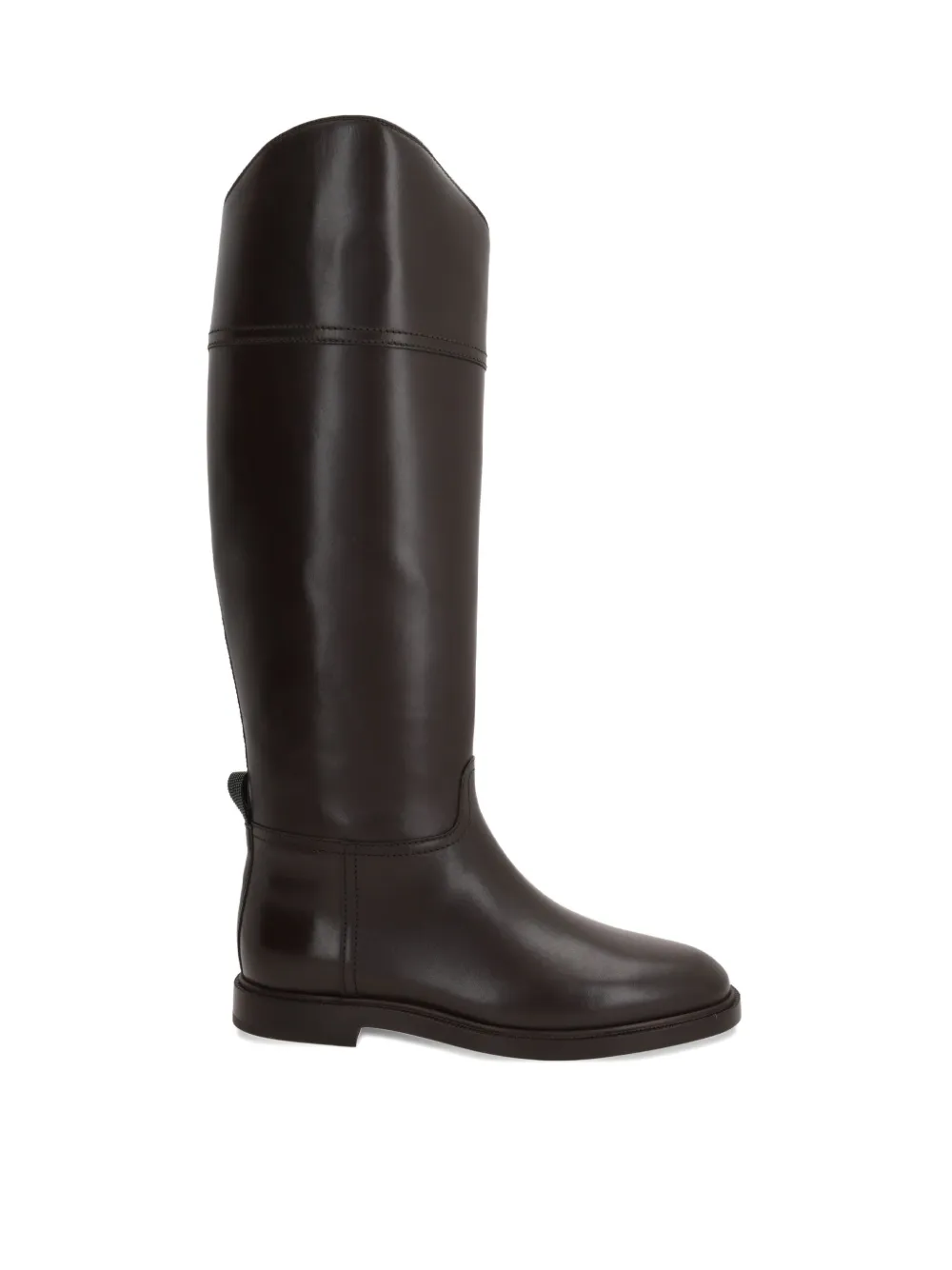 Brunello Cucinelli side-zip calf leather boots Brown
